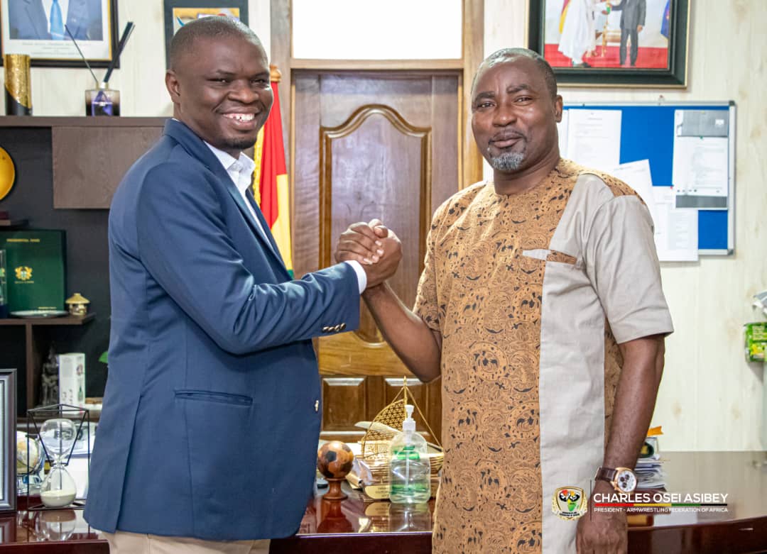 World Armwrestling Vice President pays courtesy call on Sports Minister